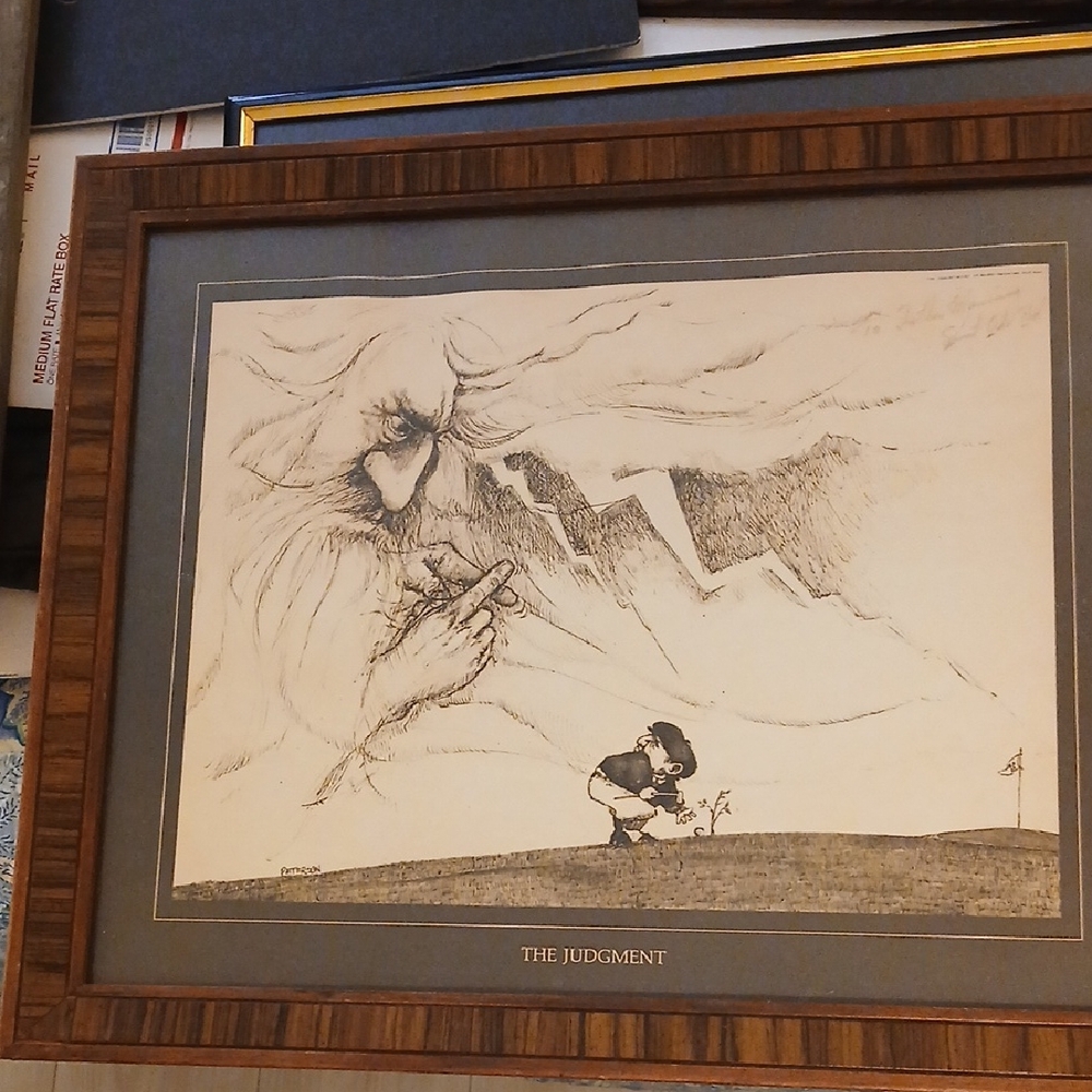 Framed 'The Judgment' Home Art Print in Brown Frame